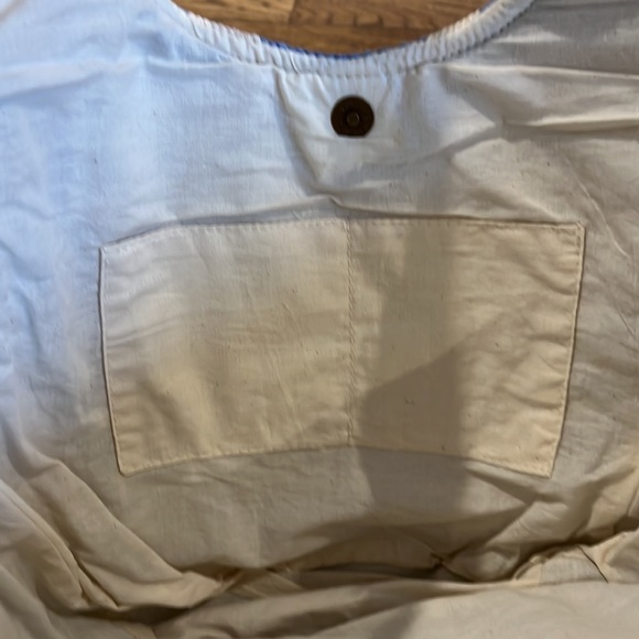 Large Boho Fringe Tote Bag Blue White Beach Bag - Picture 4 of 6